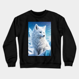 Beautiful arctic fox in snow Crewneck Sweatshirt